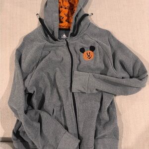 Not So Scary Mickey Zip Up Hoodie with Orange Mickey Design